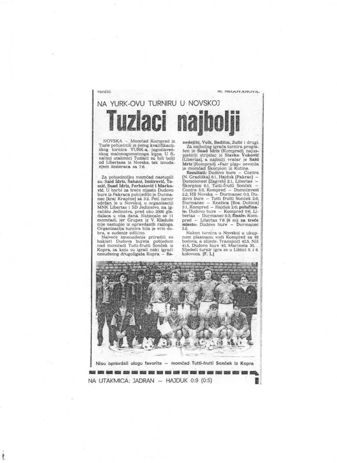 Arhivska fotografija FC Sloboda Kompred